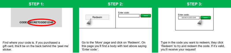How to redeem a code